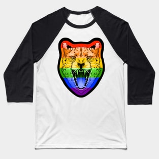 illustrated CHEETAH PRIDE series (gay pride flag) rainbow ROYGBIV Baseball T-Shirt